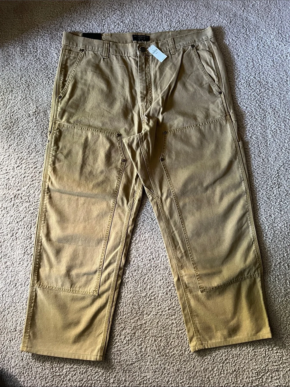 NWT Banana Republic Men's Workwear Utility Carpenter Pants Golden Beige Sz 38x32